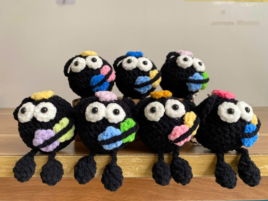 Cute Black Crochet Doll – Handmade Mini Plush
