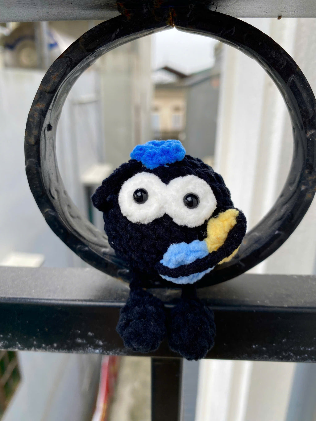 Cute Black Crochet Doll – Handmade Mini Plush