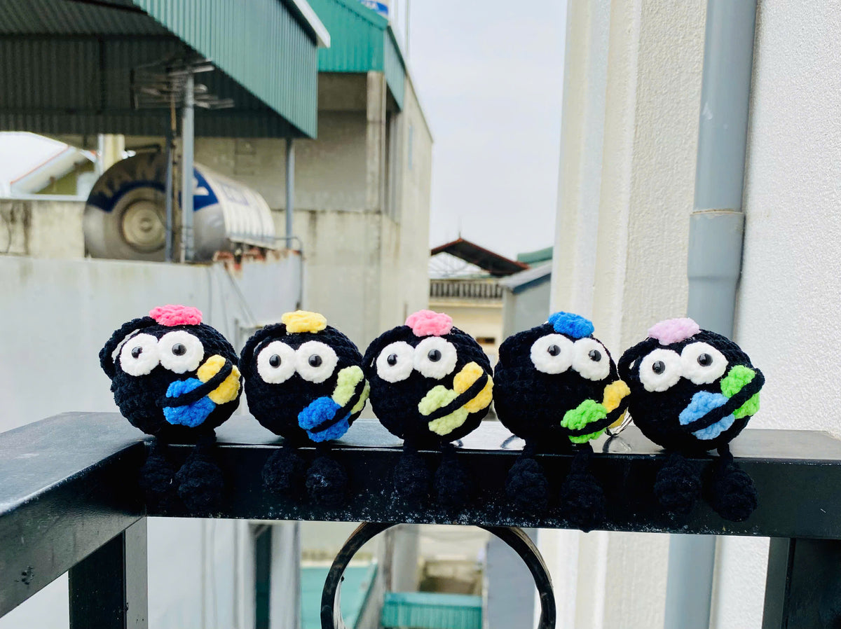 Cute Black Crochet Doll – Handmade Mini Plush