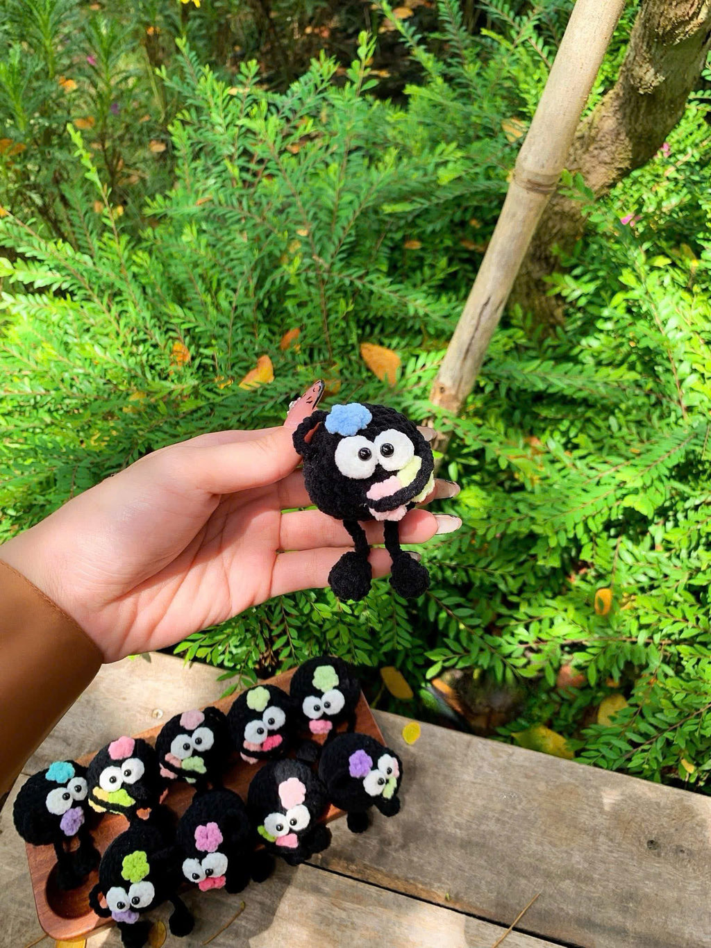 Cute Black Crochet Doll – Handmade Mini Plush