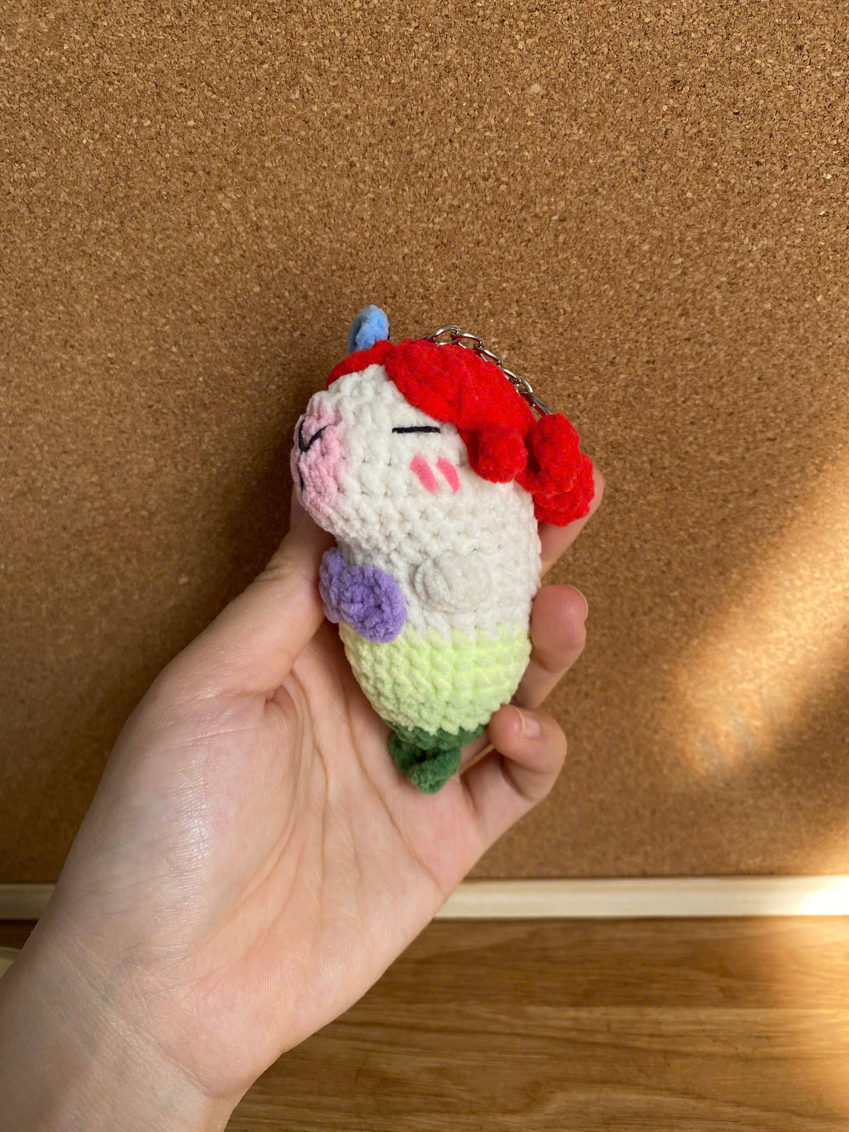 Crochet Mermaid Doll Keychain – Handmade Bag Charm