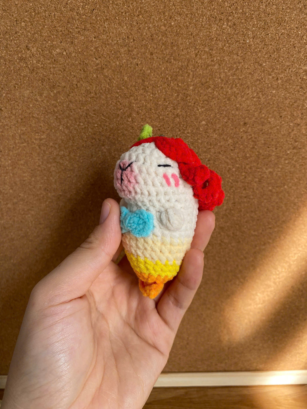 Crochet Mermaid Doll Keychain – Handmade Bag Charm
