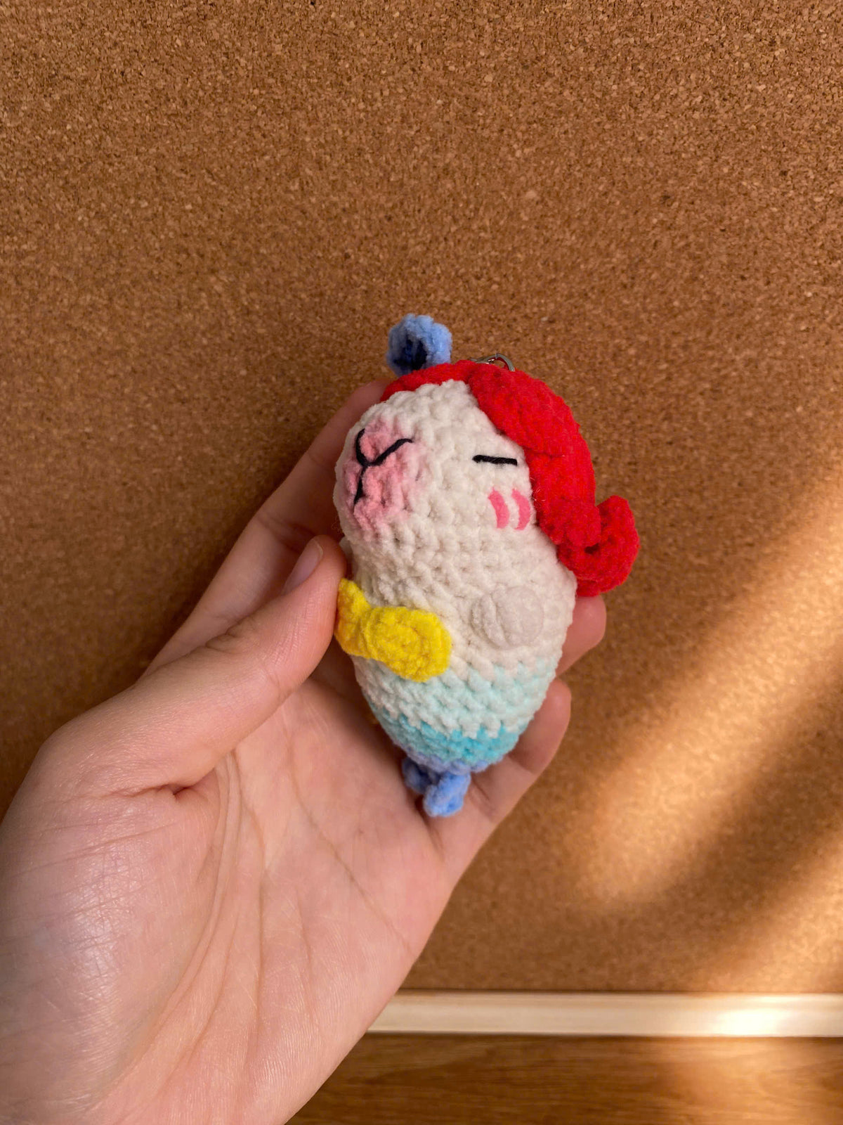 Crochet Mermaid Doll Keychain – Handmade Bag Charm
