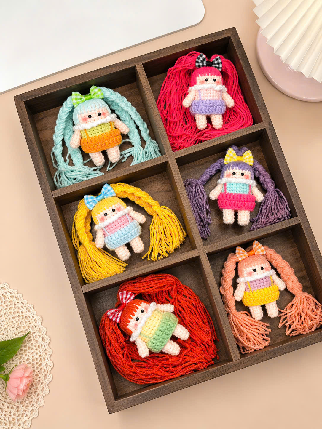 Crochet Pigtail Girl Doll – Handmade Bag Charm