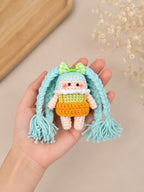 Crochet Pigtail Girl Doll – Handmade Bag Charm