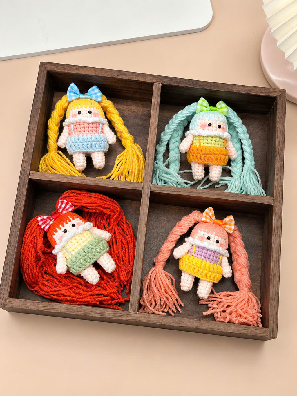 Crochet Pigtail Girl Doll – Handmade Bag Charm
