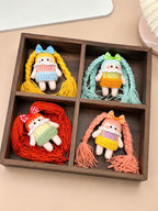 Crochet Pigtail Girl Doll – Handmade Bag Charm