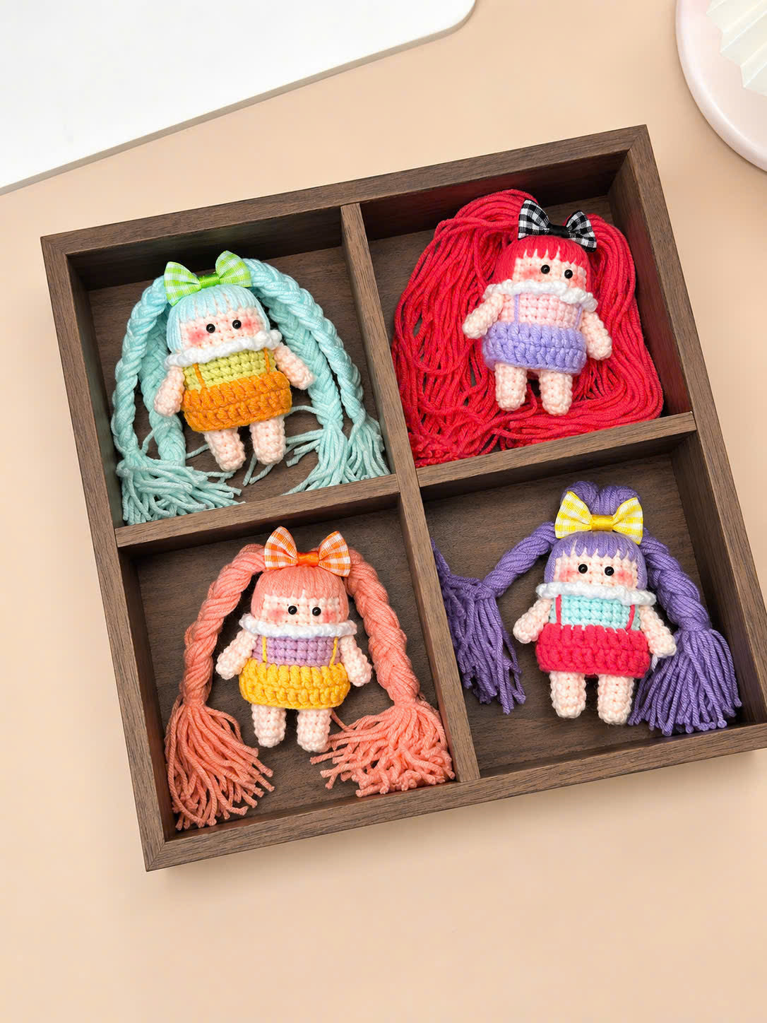 Crochet Pigtail Girl Doll – Handmade Bag Charm