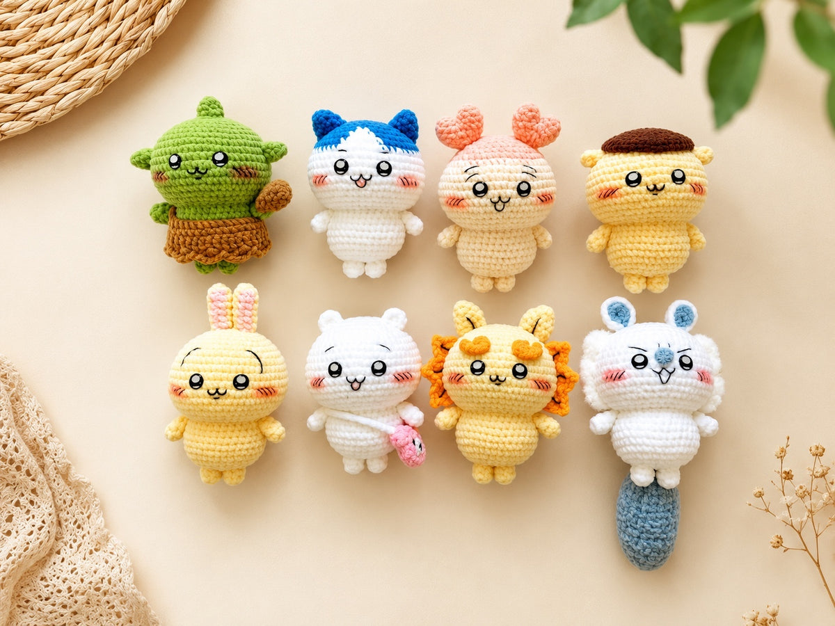 Crochet Chiikawa Character Dolls – Handmade Amigurumi Collection