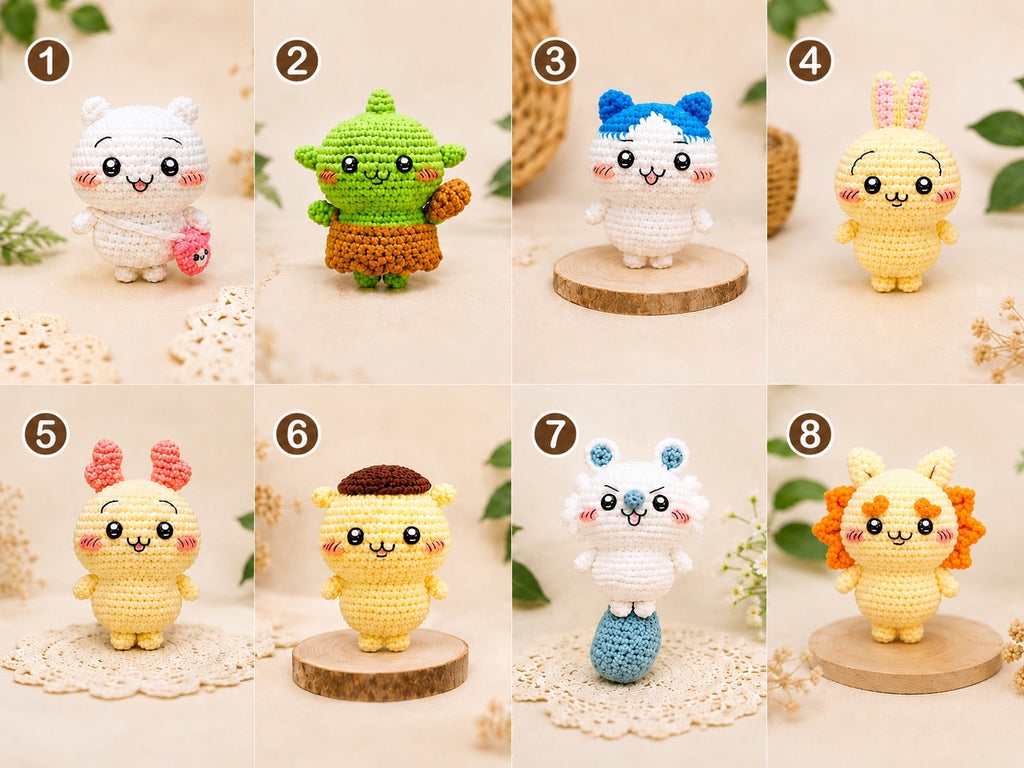 Crochet Chiikawa Character Dolls – Handmade Amigurumi Collection