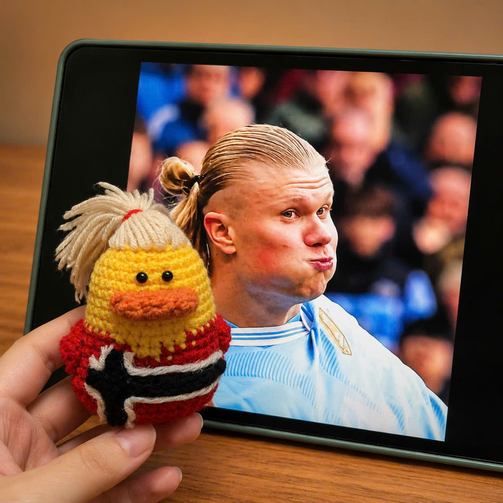 Crochet Soccer Duck Doll – Handmade Football Fan Plush