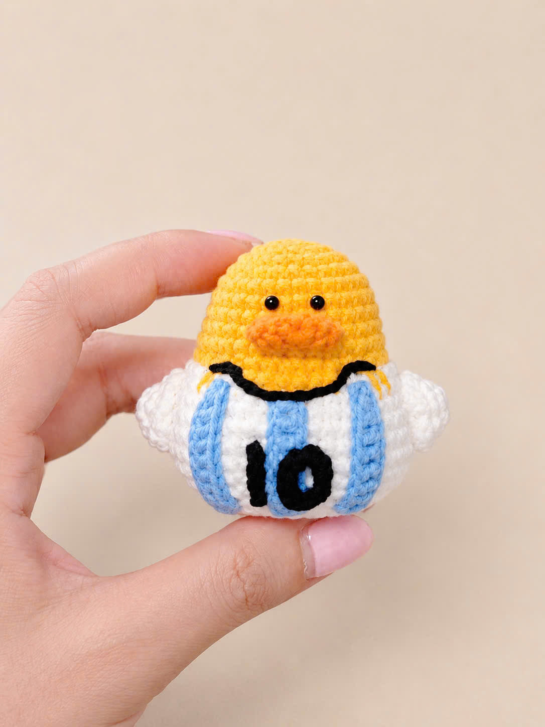 Crochet Soccer Duck Doll – Handmade Football Fan Plush