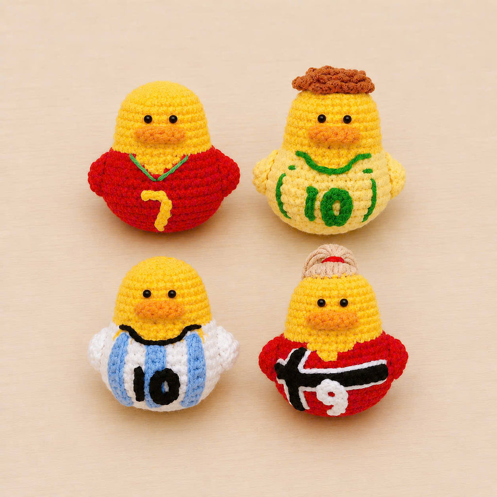 Crochet Soccer Duck Doll – Handmade Football Fan Plush